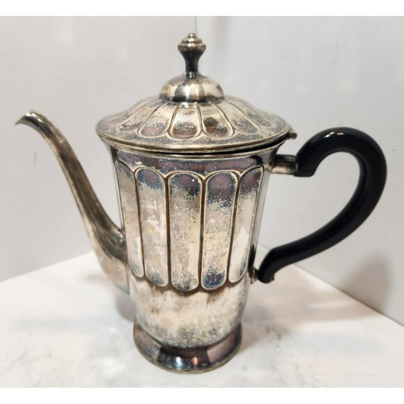 Vtg WMF Art Deco Silverplate Coffee/Tea Set With Wooden Handle Hinged Lid - Picture 4 of 16
